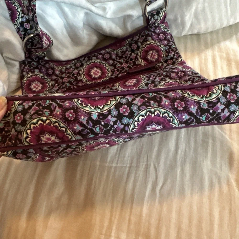 Vera Bradley Villager Tote Shoulder Purse Crossbody Lilac Medallion EUC